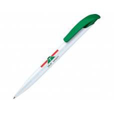 Ручка шариковая Senator модель Challenger Basic Polished, белый/зеленый